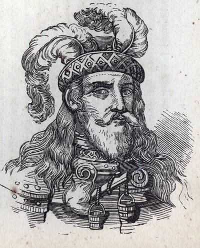 Galeazzo der Zweite Visconti - Porträt von Galeas II Visconti - Galeazzo II Visconti - 1320-1378 - Gravur von Anonymous Anonymous