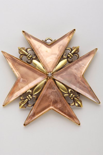 Großherzogtum Toskana - Orden des Heiligen Stephan: Kreuz des Priors oder Ballei - Vorderseite - Modell des 17. Jahrhunderts - Goldbronze, Kupfer und Kristall - Privatbesitz von Anonymous Anonymous