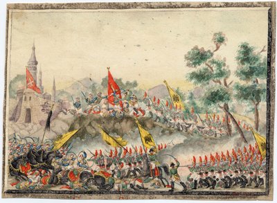 Russisch-Türkischer Krieg von 1828-1829 - Russische Armee eroberte die Festung Izmail (Ismail) im Jahr 1790 - Anonym - 1829 - Aquarell auf Papier von Anonymous Anonymous