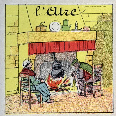 Heiztechnik: der Kamin. Anonyme Illustration von 1925. Private Sammlung. von Anonymous Anonymous