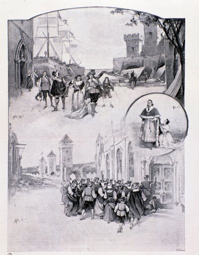 Illustration für die Oper La cortigiana von Antonio Scontrino, aufgeführt in Mailand 1896 von Anonymous Anonymous