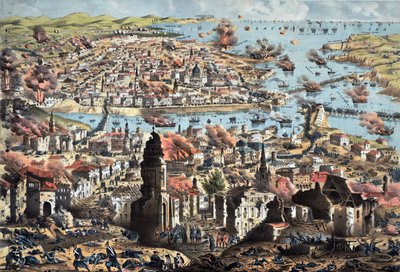 Innenansicht von Sewastopol, Zerstörung der Stadt durch die Russen, ihr Rückzug von Anonymous Anonymous