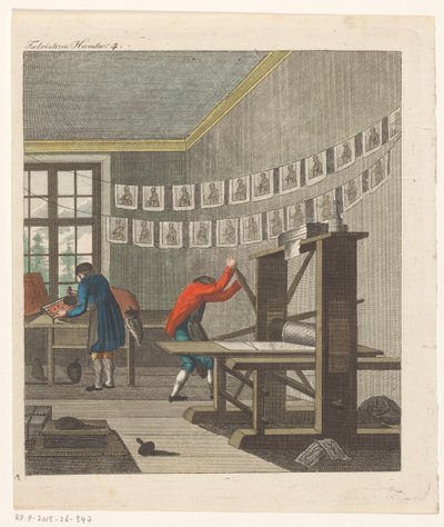 Innenansicht einer Druckerei, ca. 1750-1850 von Anonymous Anonymous