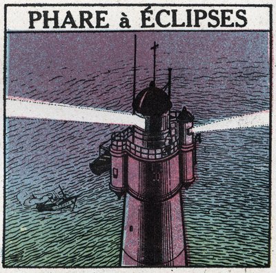 Lichtsignale: Eclipses-Leuchtturm. Anonyme Illustration von 1925. Private Sammlung. von Anonymous Anonymous