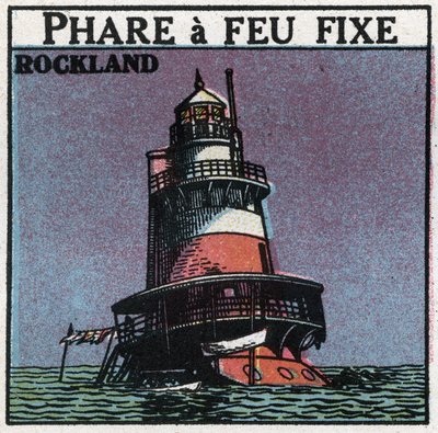 Lichtsignale: Rockland-Leuchtturm. Anonyme Illustration von 1925. Private Sammlung. von Anonymous Anonymous