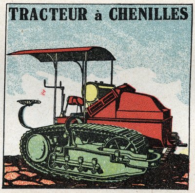 Mechanischer Antrieb: Raupenschlepper. Anonyme Illustration von 1925. Private Sammlung. von Anonymous Anonymous