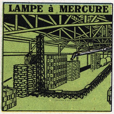 Neue Gaseigenschaften: Quecksilberlampe. Anonyme Illustration von 1925. Private Sammlung. von Anonymous Anonymous