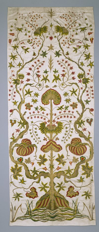 Paneel aus einem Satz Bettvorhänge, ca. 1705-25 von Anonymous Anonymous