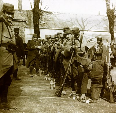 Fotografie - Stereoskopische Glasplatte über den Ersten Weltkrieg: Eine Detailansicht von Anonymous Anonymous