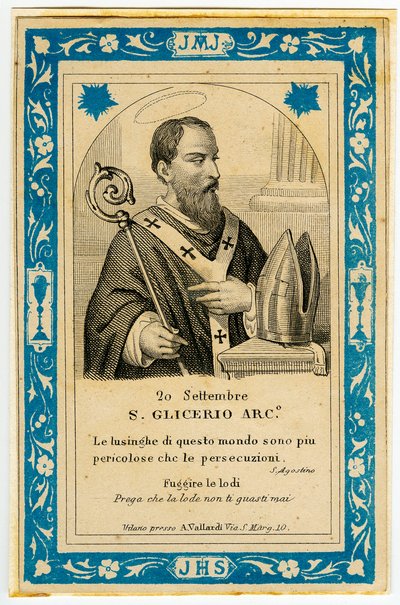 Andachtsbild: San Glicerio (Stich) von Anonymous Anonymous