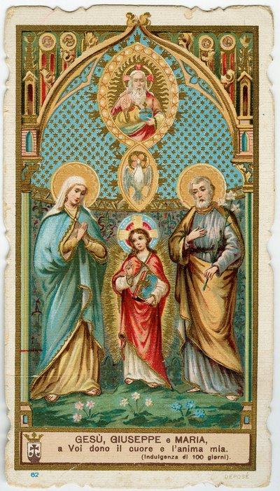 Fromme Bild: Die heilige Familie mit dem Heiligen Geist und Gott von Anonymous Anonymous