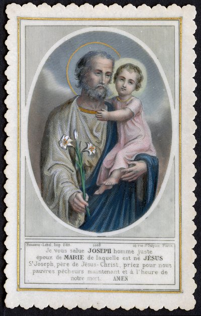 Fromme Bild: Jesus als Kind in den Armen von Joseph von Anonymous Anonymous