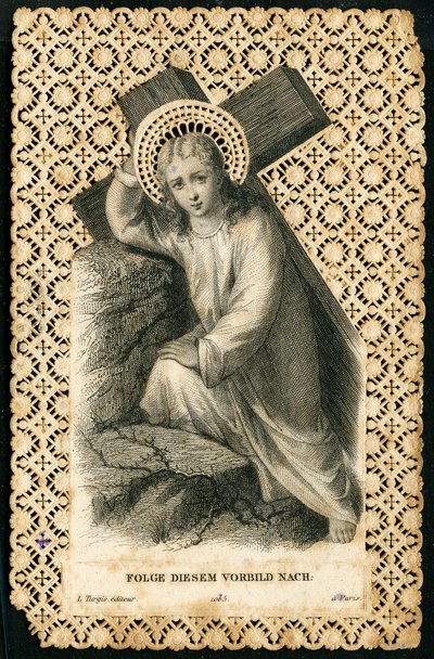 Andachtsbild: Jesus trägt sein Kreuz (Stich) von Anonymous Anonymous