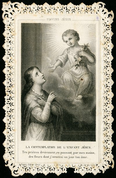 Andachtsbild: Gebet zu Jesus (Gravur) von Anonymous Anonymous