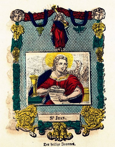 Andachtsbild: Heiliger Johannes. Gravur des 19. Jahrhunderts von Anonymous Anonymous