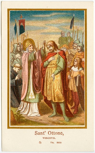 Andachtsbild: Heiliger Othon I. Bischof von Bamberg (Gravur) von Anonymous Anonymous