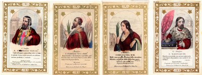 Andachtsbild: Heiliger Ulrich von Augsburg, Heiliger Stanislaus, Heilige Bibiana, Heiliger Ladislaus I. von Ungarn von Anonymous Anonymous