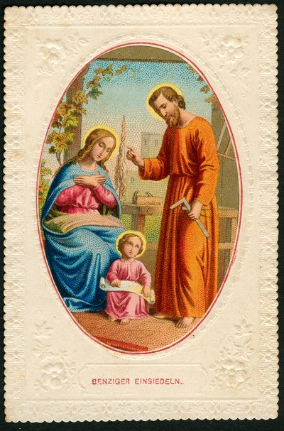 Andachtsbild: Die Heilige Familie (Chromolithografie) von Anonymous Anonymous