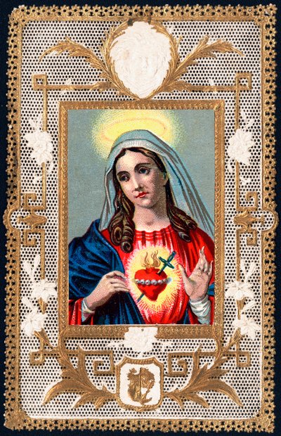 Andachtsbild: Schmerzhafte Muttergottes. Chromolithographie Anfang des 20. Jahrhunderts von Anonymous Anonymous