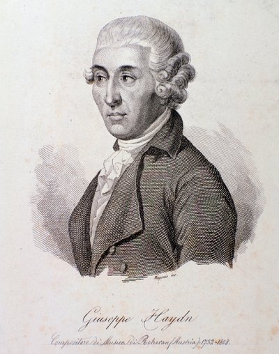 Porträt des österreichischen Komponisten Joseph Haydn (1732-1809) Gravur. 19. Jahrhundert, Privatbesitz von Anonymous Anonymous