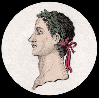 Porträt von Caius Caesar Germanicus, bekannt als Caligula (12-41), römischer Kaiser. Gravur des 19. Jahrhunderts. Mailänder von Anonymous Anonymous
