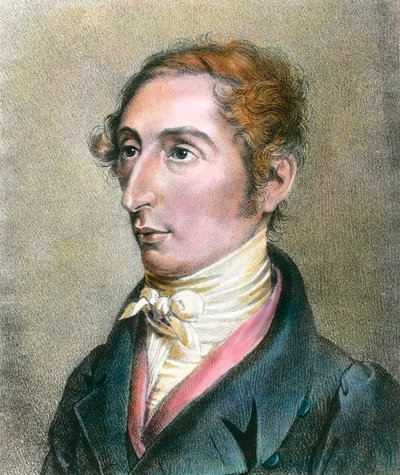Porträt von Carl Maria von Weber (1786-1826), deutscher Komponist, Gravur des 19. Jahrhunderts, private Sammlung von Anonymous Anonymous
