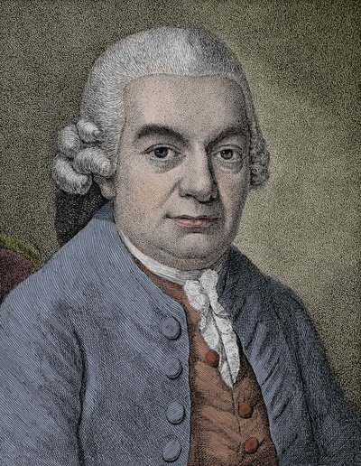 Porträt von Carl Philipp Emanuel Bach (1714 - 1788), deutscher Komponist - Gravur von Anonymous Anonymous