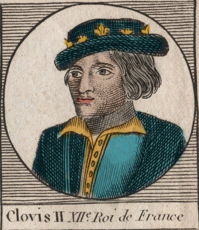 Porträt von Chlodwig II., König der Franken (ca. 633-657) - Gravur aus „Instruction sur l