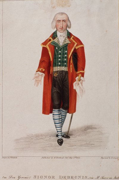 Porträt von Don Geronio interpretiert von Debegnis, Charakter aus Der Türke in Italien, Oper von Gioaccino Rossini von Anonymous Anonymous