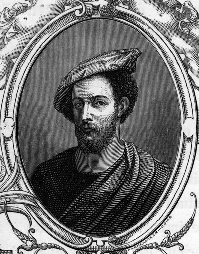 Porträt von Francesco Primaticcio, bekannt als Der Primatice (1504 - 1570), italienischer Maler. Gravur von 1859 in „Die Galerien Europas - Italien“ von Armengaud. Private Sammlung von Anonymous Anonymous
