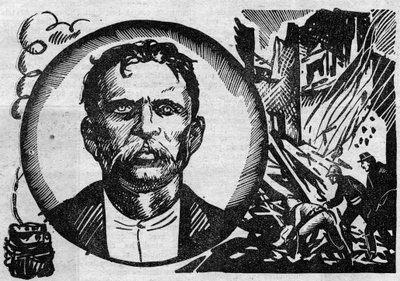 Porträt von François Claudius Koenigstein, genannt Ravachol (1859-1892), Terrorist und Anarchist. Illustration aus „Le petit journal illustré“ 1931 von Anonymous Anonymous