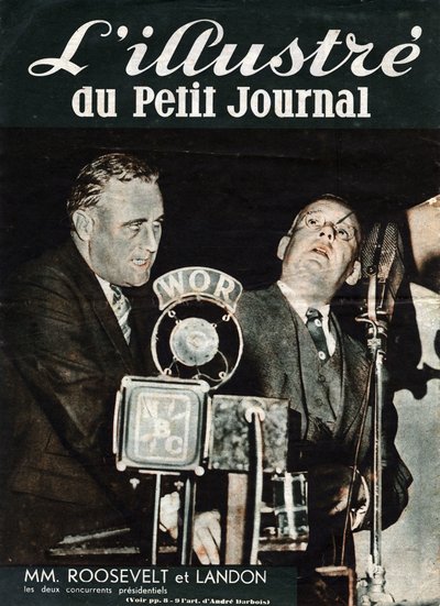 Porträt von Franklin Delano Roosevelt und Alfred Mossman „Alf“ Landon, die beiden Konkurrenten bei der Präsidentschaftswahl der Vereinigten Staaten von Anonymous Anonymous