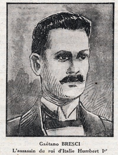 Porträt von Gaetano Bresci, italienischer Anarchist, der König Umberto I. ermordete von Anonymous Anonymous