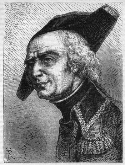 Porträt von General Luc Siméon Auguste Dagobert (1736-1794). Gravur von 1866 in „Histoire de la Révolution française“ von Adolphe Thiers. Private Sammlung. von Anonymous Anonymous