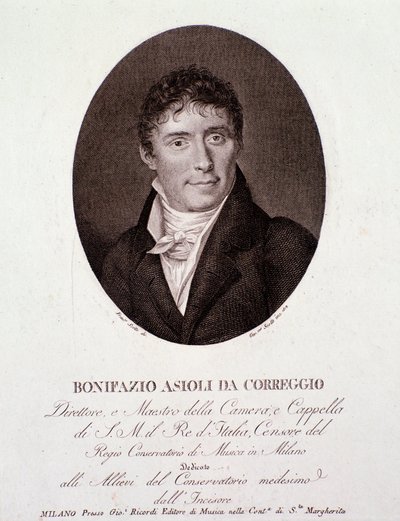 Porträt des italienischen Komponisten Bonifazio Asioli (1769-1832) von Anonymous Anonymous