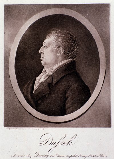 Porträt von Jan Ladislav Dussek (Stich) von Anonymous Anonymous