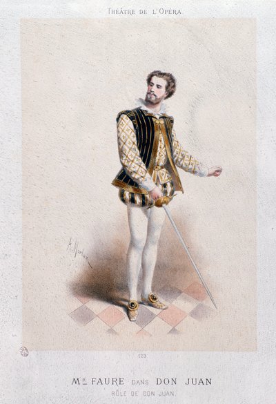 Porträt von Jean Baptiste Faure als Don Giovanni (1866) von Anonymous Anonymous