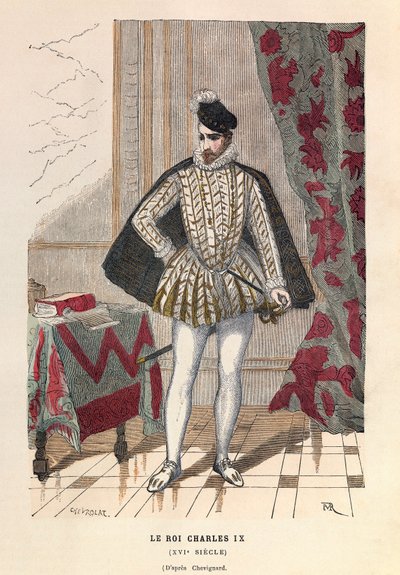 Porträt von König Karl IX. (1550 - 1574) - Private Sammlung von Anonymous Anonymous