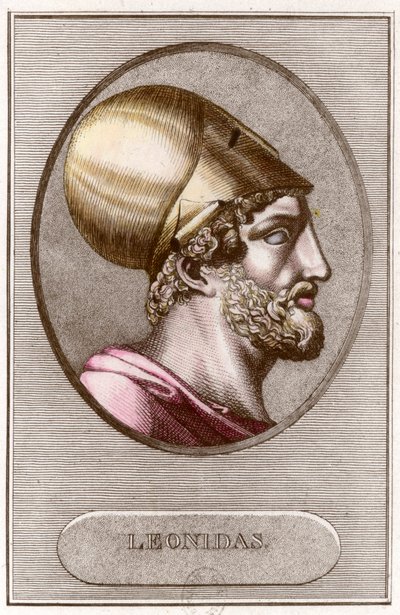 Porträt von Leonidas I., König von Sparta (491 v. Chr. - 480 v. Chr.). Gravur. Private Sammlung. von Anonymous Anonymous