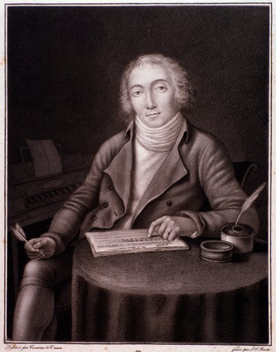 Porträt von Nicolas Marie Dalayrac, englischer Komponist. Gravur. 19. Jahrhundert. Privatsammlung. von Anonymous Anonymous