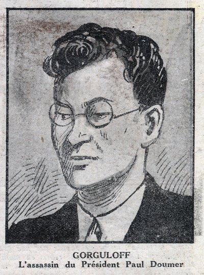 Porträt von Paul Gorgulov, Mörder des französischen Präsidenten Paul Doumer von Anonymous Anonymous