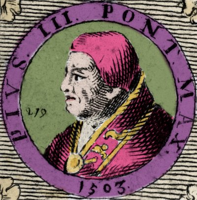 Porträt von Pius III, Francesco Todeschini Piccolomini (1439-1503), gewählter Papst am 22. September von Anonymous Anonymous