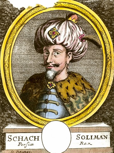 Porträt von Soliman (Suleyman) I. dem Prächtigen (1494-1566), Sultan des Osmanischen Reiches. Gravur des 18. Jahrhunderts. Privatsammlung von Anonymous Anonymous