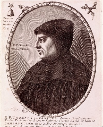 Porträt von Tommaso Campanella, dominikanischer Mönch und Philosoph. Gravur. von Anonymous Anonymous