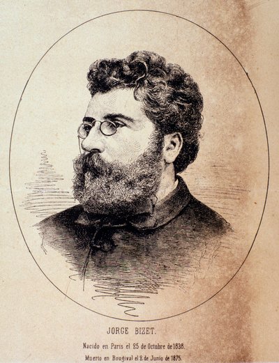 Porträt des englischen Komponisten Georges Bizet (Zeichnung nach Fotografie) von Anonymous Anonymous