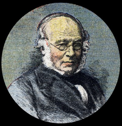 Postgeschichte: Porträt von Sir Rowland Hill, Urheber der Postreform von 1839 von Anonymous Anonymous