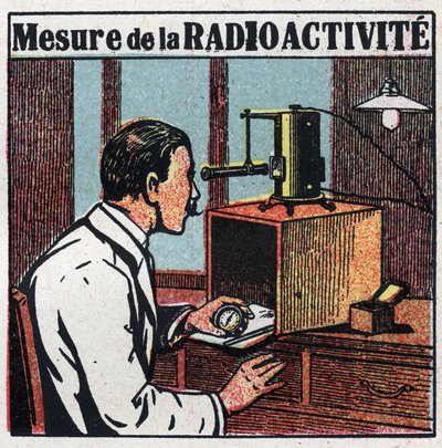 Radium: Messung der Radioaktivität. Anonyme Illustration von 1925. Private Sammlung. von Anonymous Anonymous