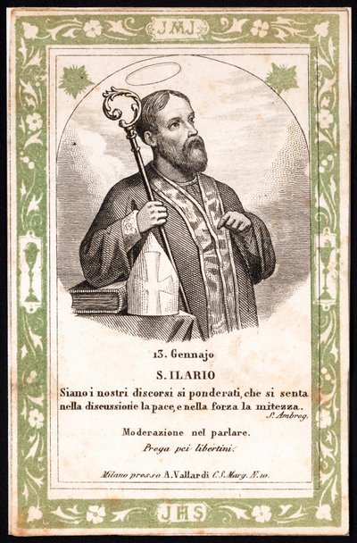 Darstellung des Heiligen Hilarius. Andachtsbild. Postkarte. Anfang des 20. Jahrhunderts von Anonymous Anonymous
