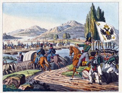 Die russische Armee überquert den Pruth-Fluss nach Moldawien im Mai 1828 von Anonymous Anonymous