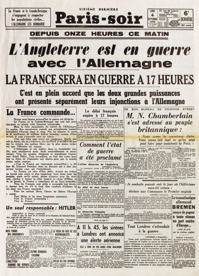 Zweiter Weltkrieg (1939-1945) - Zweiter Weltkrieg (WWII oder WW2): Pariser Abend des 4. September von Anonymous Anonymous